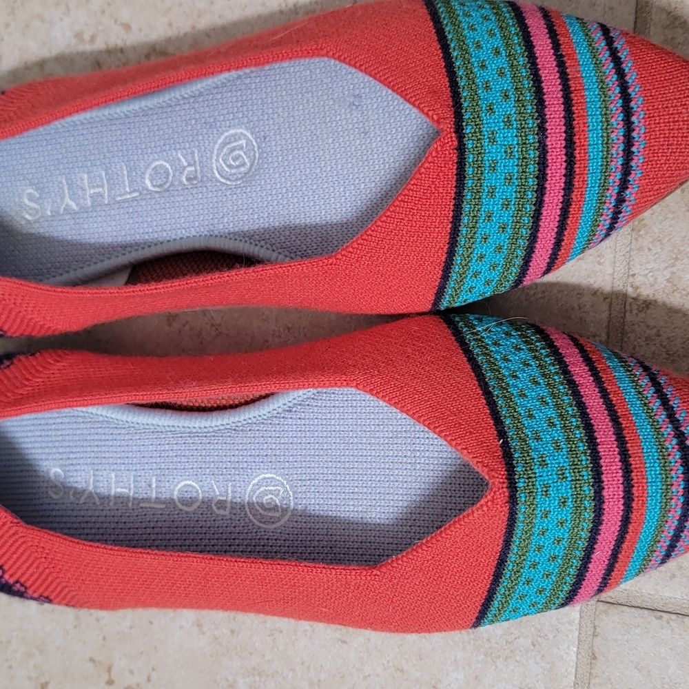 Rothy's Women's Coral and Multicolor Flats